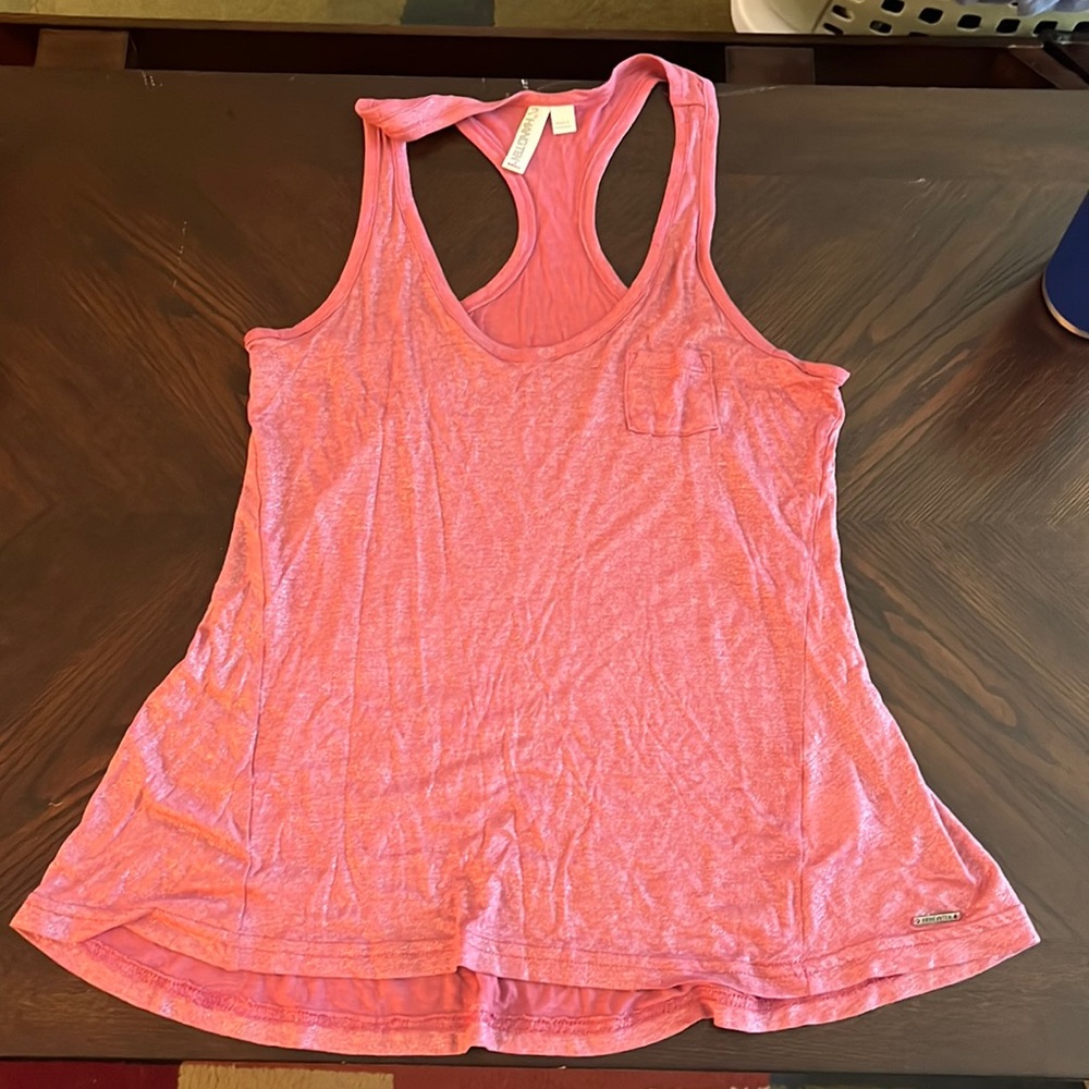 metallic pink racer back tank top